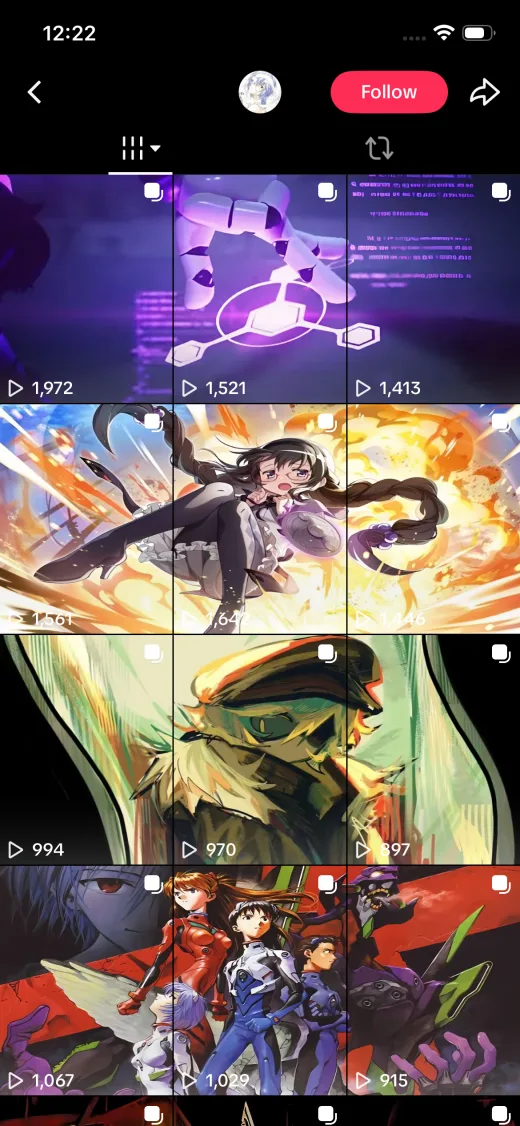Anime TikTok grid banner split into tiles