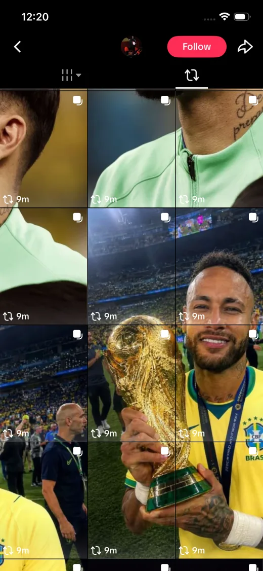 Sports mural TikTok grid made from one image