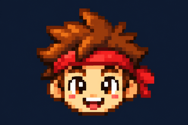 Pixel art character sticker illustration